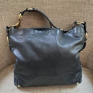 COACH Authentic Carly Black Leather Large Hobo